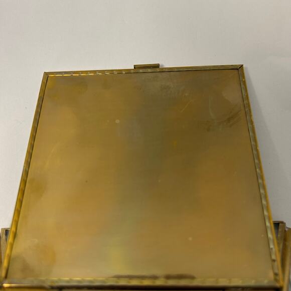 Beveled Glass Jewelry Trinket Box Victorian Style Angel Flowers Monogram "K" - Picture 8 of 8